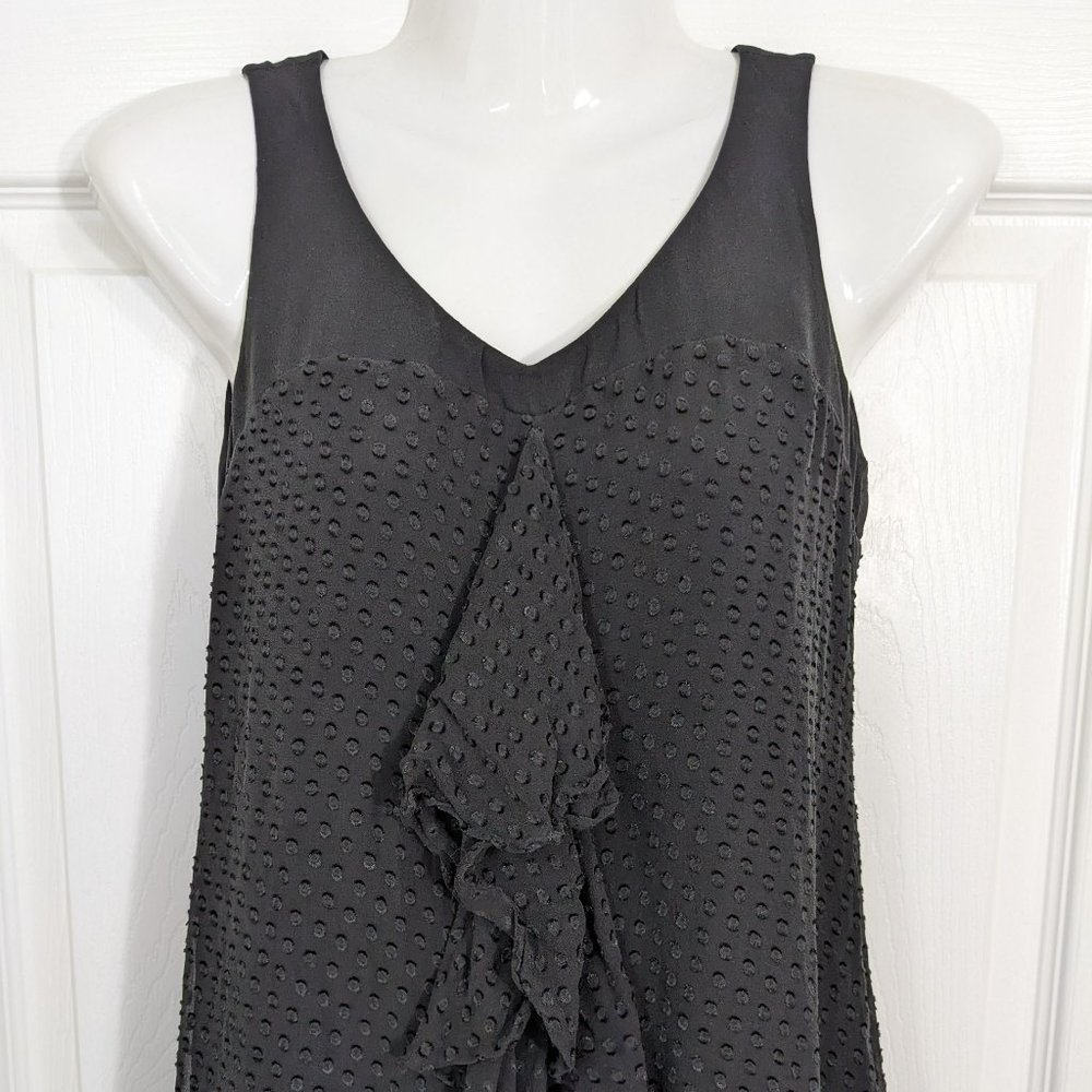 CHLOÉ RARE Black 100% Silk Chiffon Front Ruffle Layered Ruffled Hem Dress - 6 - Picture 2 of 14